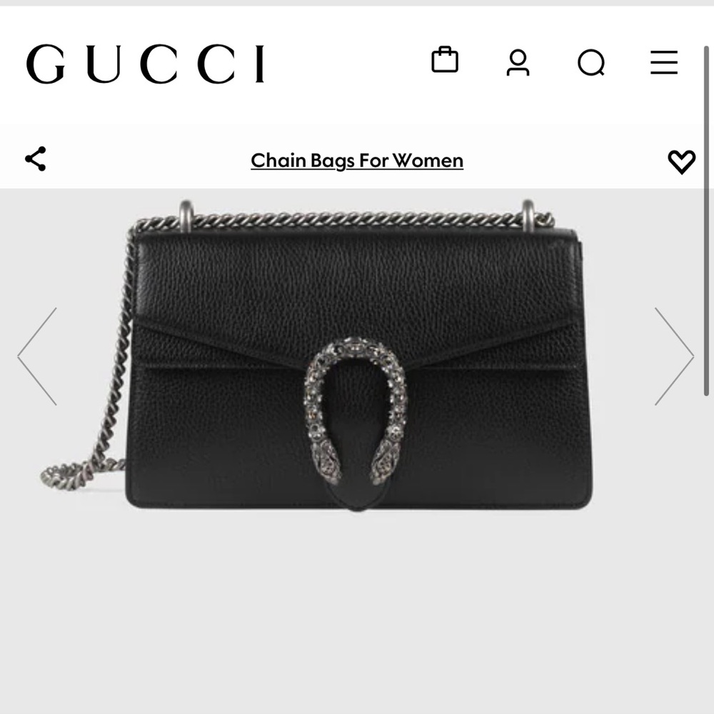 Gucci dionysus small shoulder bag black color worn 3 times only perfect
